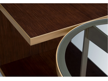 ALFRED W - Wooden coffee table with glass insert by Carpanese Home - view 3